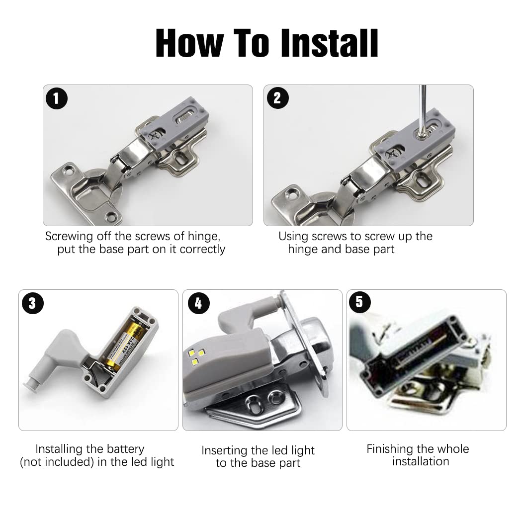 10 Luci LED Per Armadi A Induzione - Bianco Freddo, Con Batterie - Foto 3