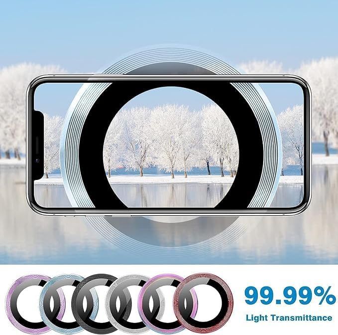 Image of CLITZ Camera Lens Protector for Samsung Galaxy S25 5G, 9H Tempered Glass Metal Individual Ring Cover, HD Clear, 1 Set (Navy Blue)