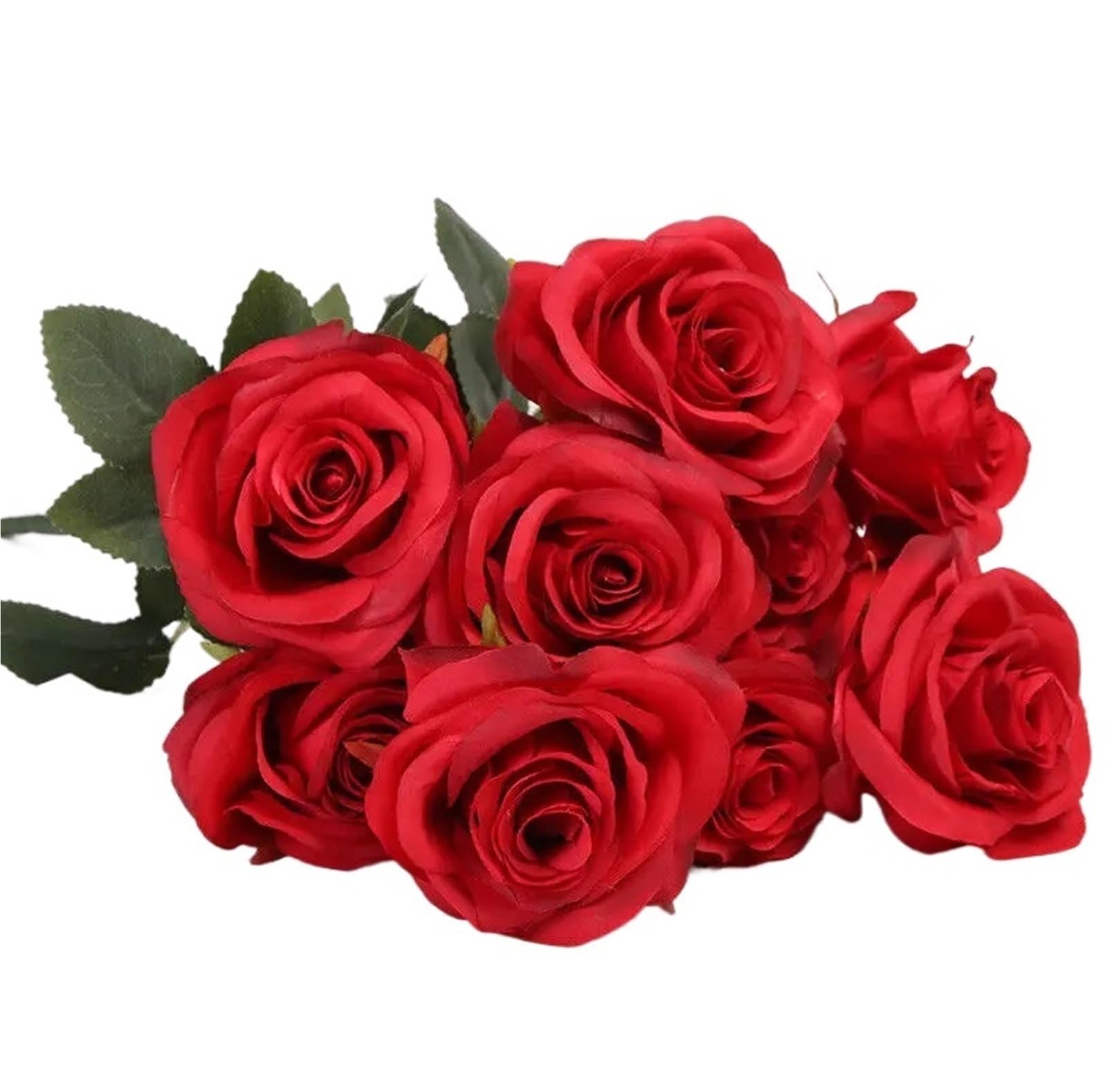 Dcrxz Artificial Flowers 3pcs Silk Rose Artificial Flowers Bouquet Wedding Garden Home Party Wedding Decoration(Red)