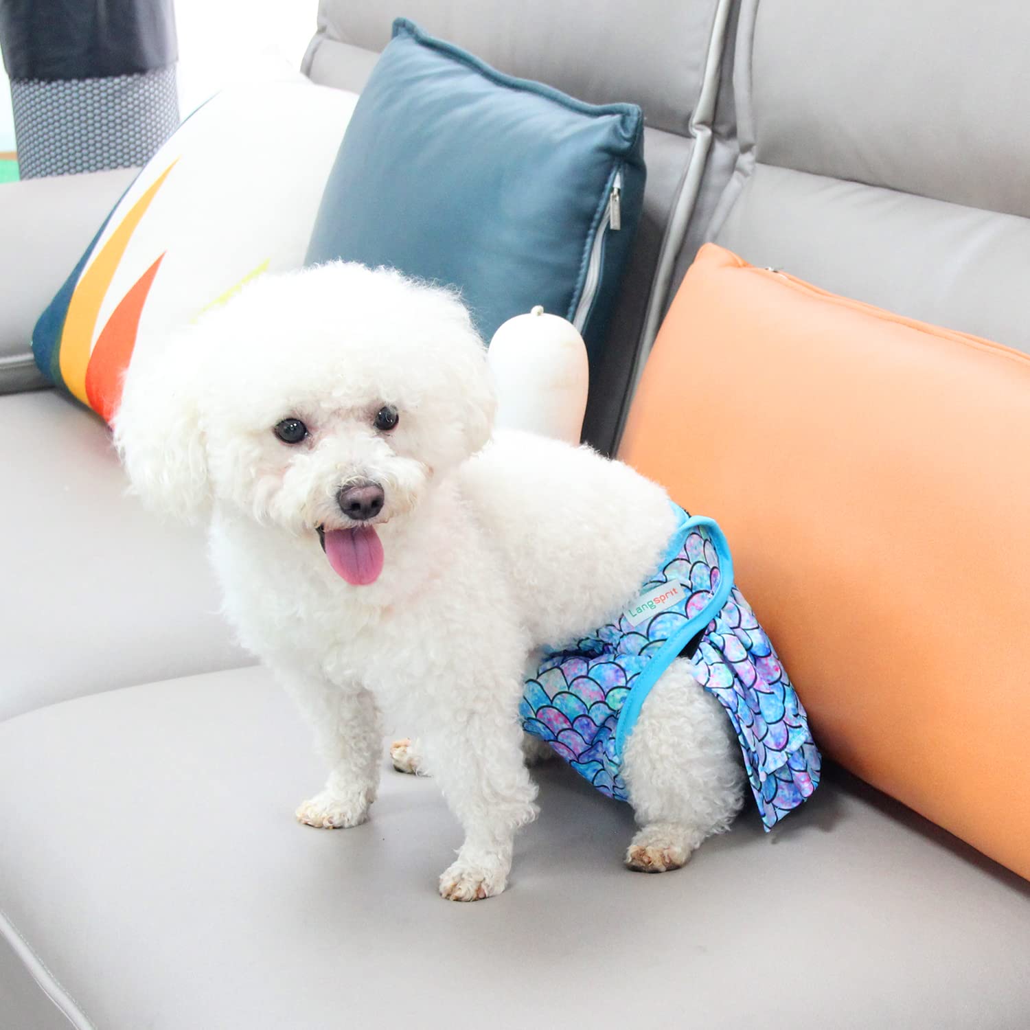Langsprit Pañales para perros hembras (paquete de 3), pañales lavables sin fugas, pañales altamente absorbentes para perros hembras en calor, incontinencia, micción excitable o período, pañales