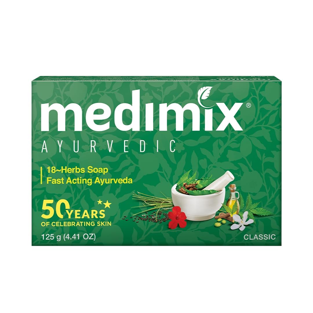 Medimix Green Soap Bar 125g - Herbal Cleansing Soap for Gentle and Effective Skin Care (Pack of 1)