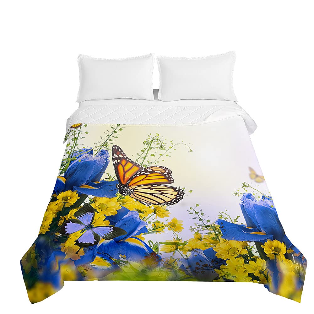 Couvre-lit matelassé 3D papillon pour illuminer votre chambre avec douceur et élégance printanière