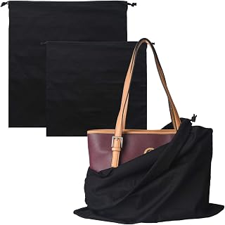 Dust Cover Storage Bags Diagonals Cotton with Drawstring Pouch for Handbags Purses Pocketbooks Shoes Boots Set of 2 (17.7 x 19.6 in)