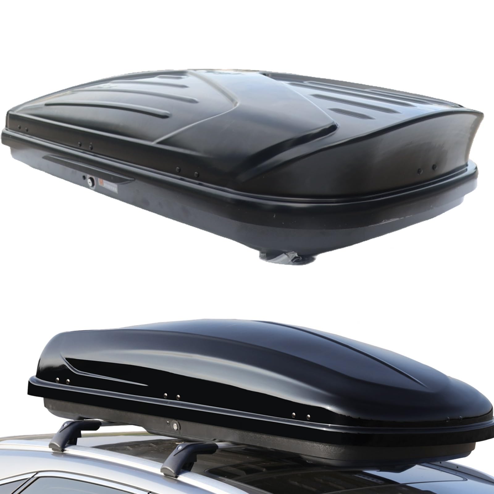 Cofre De Techo, portaequipajes rígido de 300L/480L/500L/550L con Llaves de Seguridad y Doble Apertura Lateral, Impermeable, para Coche, SUV y Furgoneta(Black,151x72x36cm)