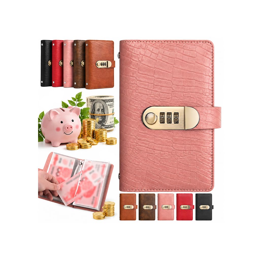 100 Envelopes Money Saving Challenge Book with Password Lock- Budget Binder