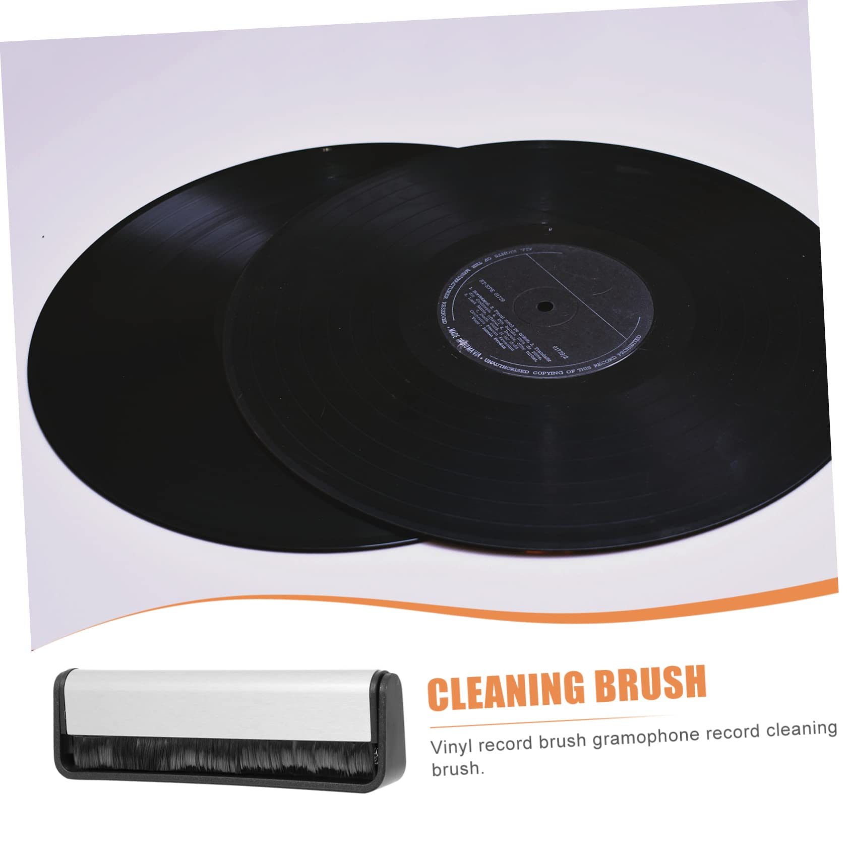 Uonlytech 4pezzi Spazzola Per Pulizia Dischi Vinile Con Manico e Setole Antistatica e Sicura Per Pulizia Graffi Dei Tuoi Album Nero e Argento