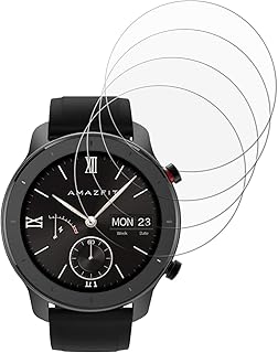 VGUARD 4 Pezzi Pellicola Vetro Temperato per Amazfit GTR 42mm / Garmin Approach S12 / Vivomove 3S 39mm / Casio G-Squad PRO GSW-H1000, Pellicola Protettiva Protezione per Schermo Anti Graffio