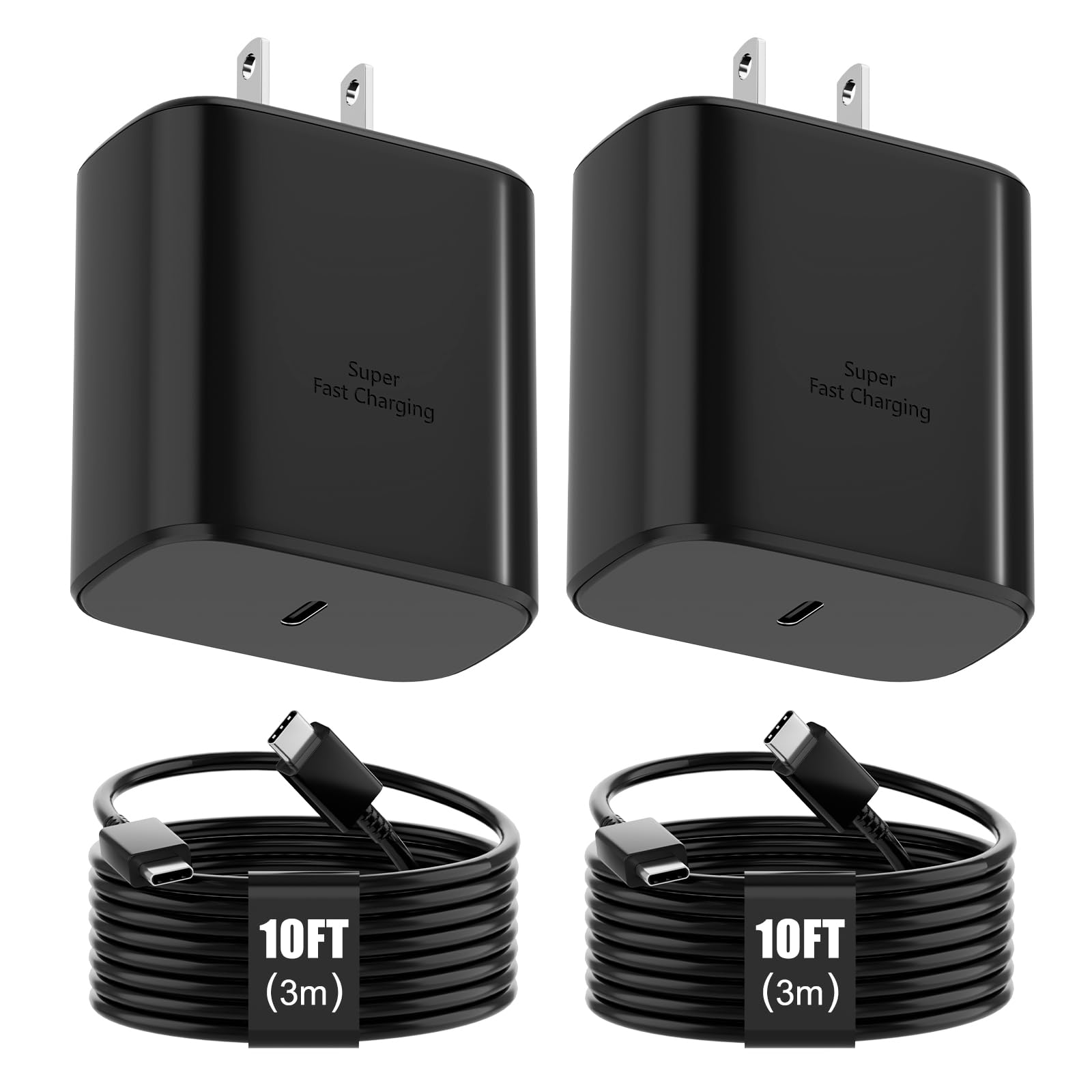 Samsung Super Fast Charger, 45W USB-C Super Fast Charging Wall Charger & 10ft C Cable for Samsung Galaxy S25 Ultra/S25/S25+/S24 Ultra/S24/S24+/S23 Ultra/S23/S23+/S22 Ultra/S22+/Note10/20