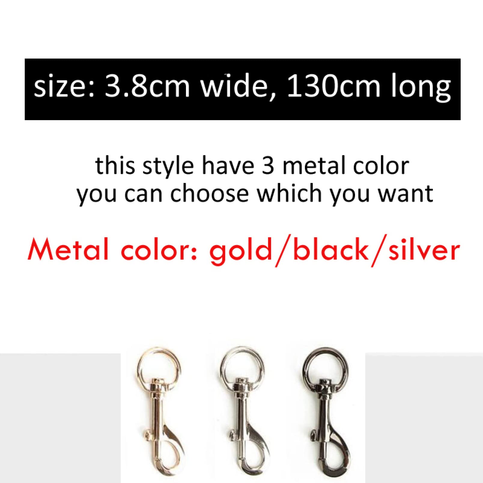 Łańcuszki do torebek, Szeroki Pasek Do Torebki Na Ramię. Regulowany Z Łańcuszkiem(Style 2,Black hook)