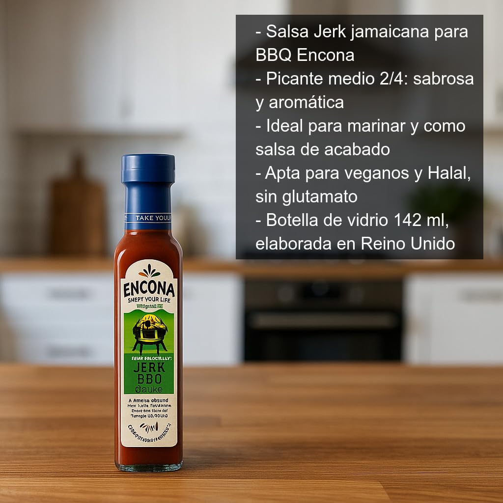Salsa Jerk Jamaicana BBQ Pack 2 x 142 ml Picante Medio para Marinar y Parrilla Sabor Caribeño Ahumado para Pollo Cerdo Pescado Verduras Tofu