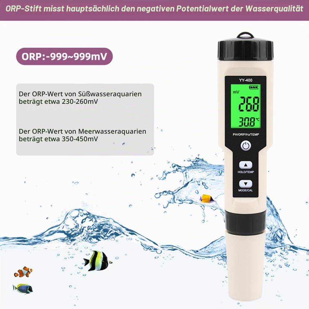 YY-400 4-in-1 PH/ORP/H2 & TEM Messgerät, digitaler Dydrogen-Ionenkonzentrationstest