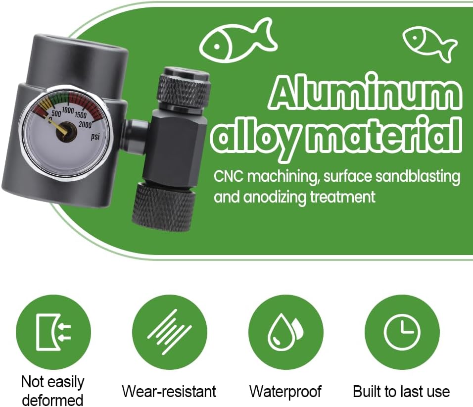 Aquarium CO2 Regulator, CO2 System Kit with High Precision Needle Valve & Bubbles Counter for Planted Tank