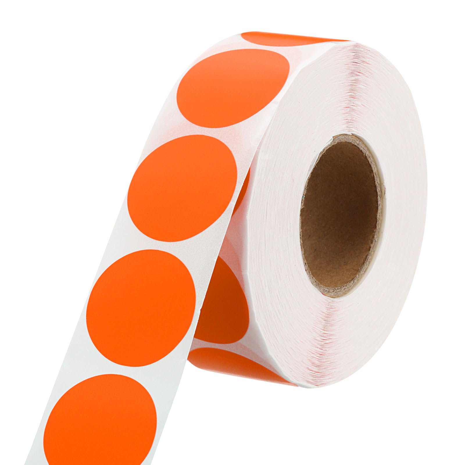 sourcing map 1 Inch Circle Dot Stickers Color Coding Labels Blank Round Label Waterproof Self-Adhesive Sticker for Envelope Document Organize Gift Box (Fluorescent Orange, 1 Roll, 1000Pcs/Roll)