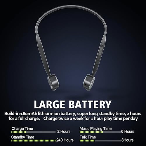 Miniatura 4 de VIDONN Auriculares de conducción ósea Bluetooth V5.0 F1 Deportivos Abiertos Auriculares inalámbricos a prueba de sudor con micrófono - para