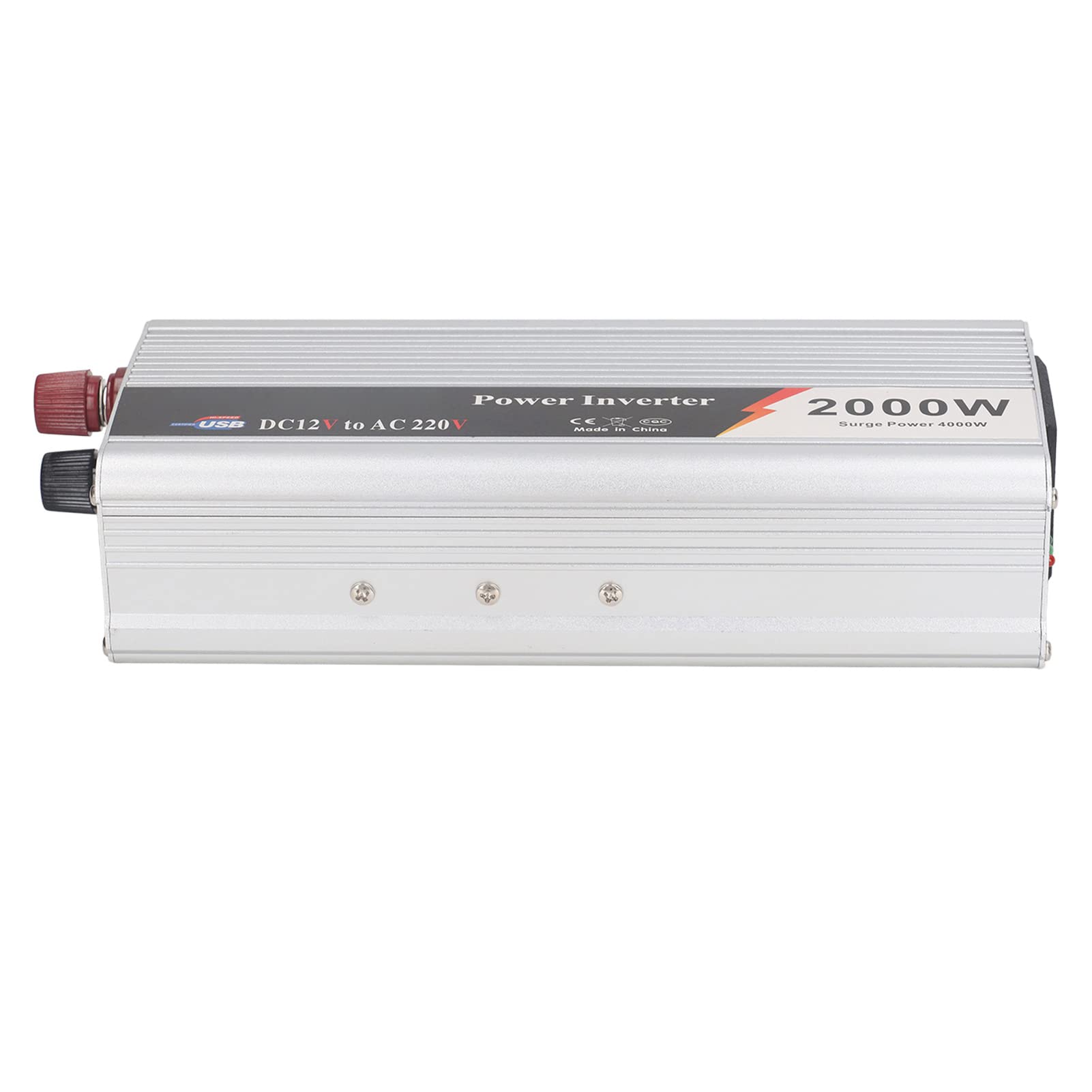 Hyuduo Przetwornica Napięcia Samochodowego 2000 W 12 V DC na 220 V Przetwornica Napięcia 230 AC z skorygowaną falą sinusoidalną Wyjście USB Moc Szczytowa 4000 W dla Samochodów Ciężarowych RV Podróże