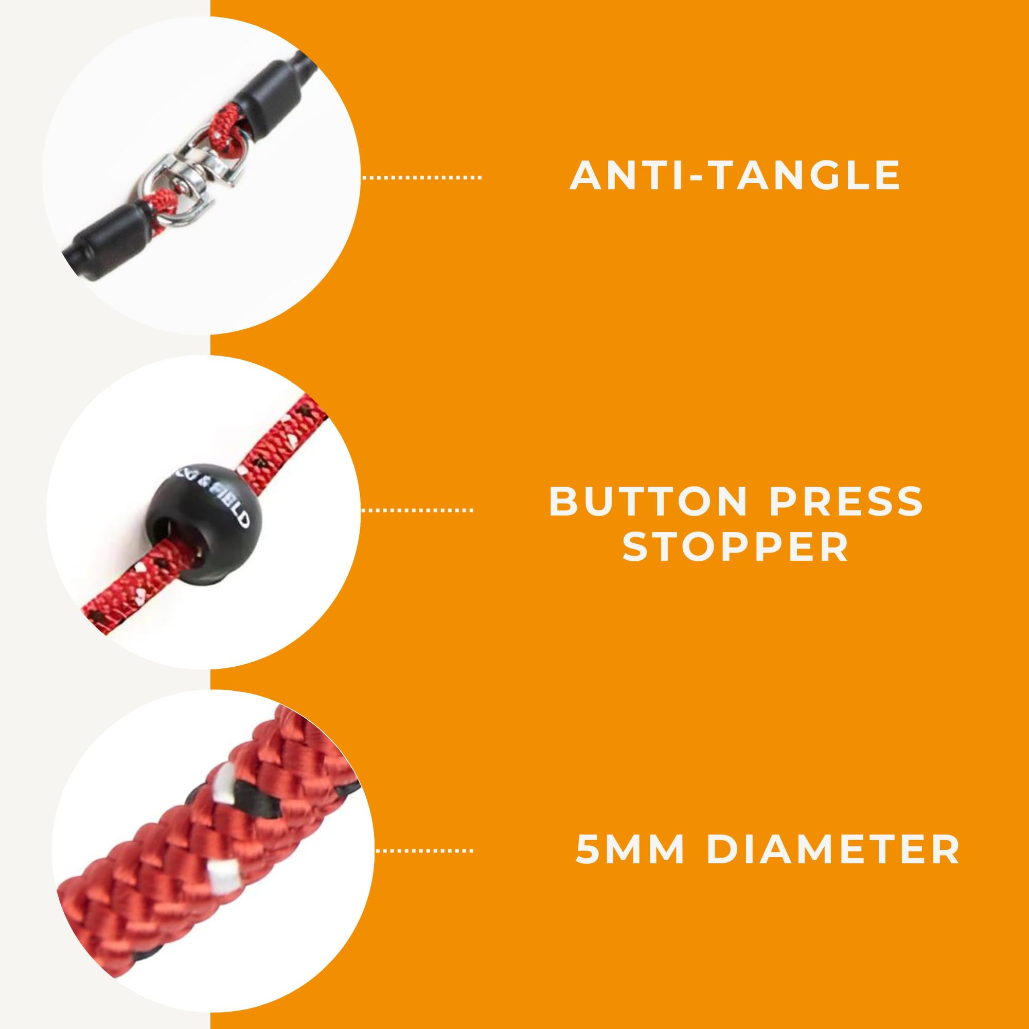 Dog & Field Pro Trialler Swivel Slip Leash, Purple. 4ft Rope Slip Leash for Dogs with Button Press Stopper, Easy to Slip On, No Collar Or Harness Needed. Anti-Tangle Dog Leash (Purple)