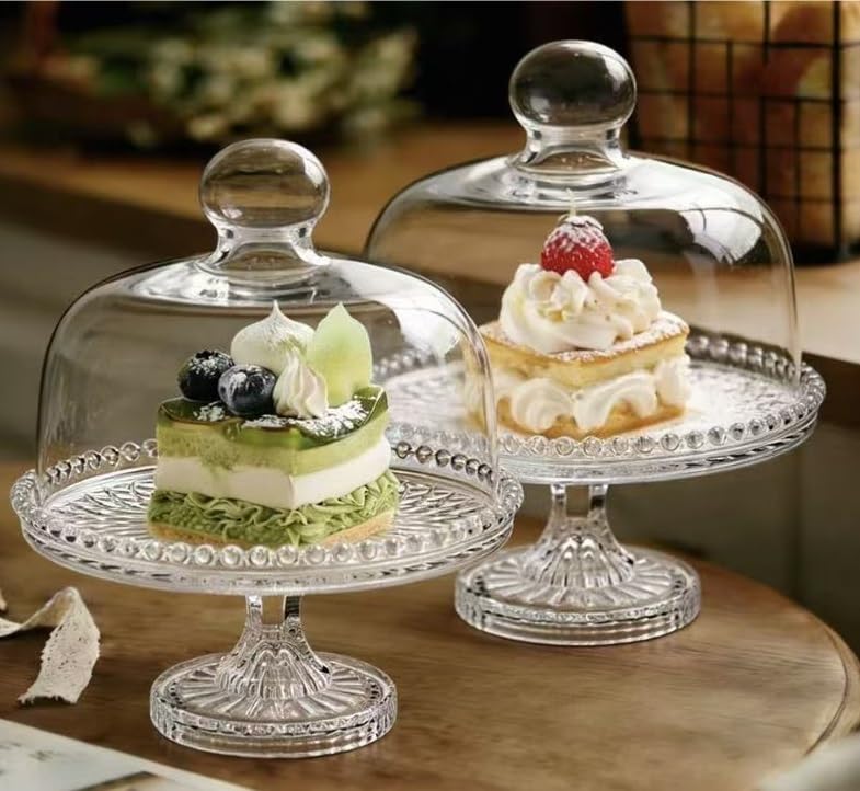Espositore for torte, vassoio da dessert con cupola in vetro, supporto for pasticceria for prodotti da forno domestici