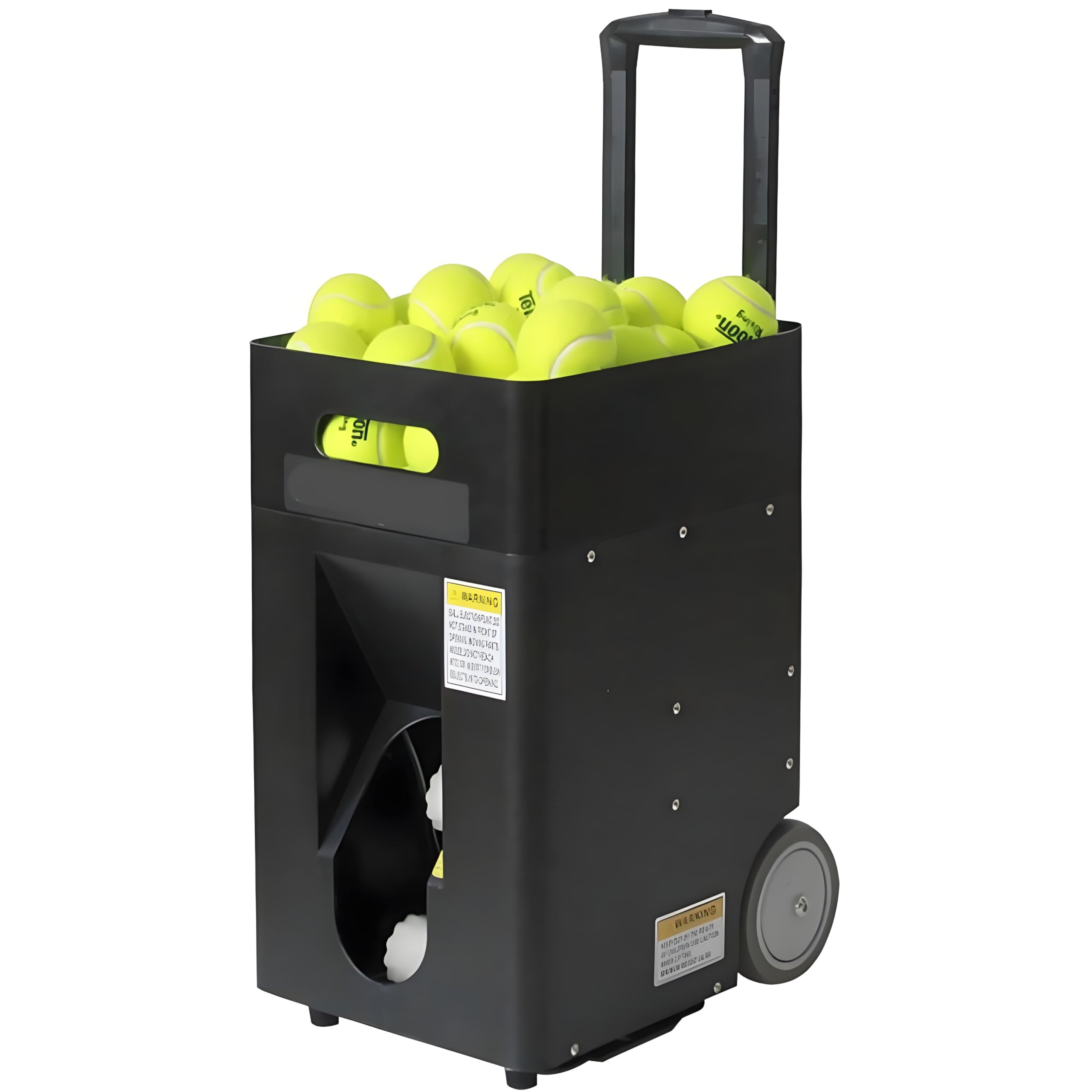 Macchina portatile per palline da tennis con capacità di 50 palline, frequenza 2-8 secondi, distanza di lancio fino a 12 m e altezza fino a 6 m, ideale per campi comunitari e uso domestico