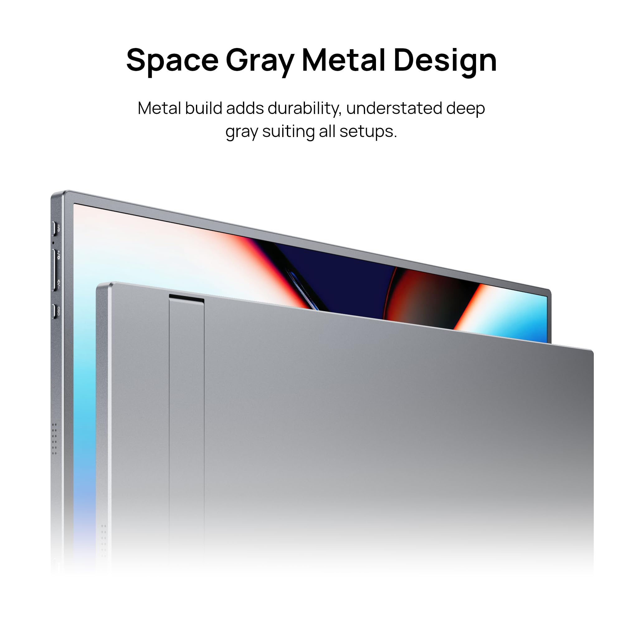 ARZOPA Portable Monitor, 15.6'' 1080P FHD Laptop Monitor USB C HDMI Computer Display HDR Eye Care External Screen w/Smart Cover for Mac Phone Xbox Switch PS5-S1 Table: 17.3" Z1C PLUS GRAY Gray