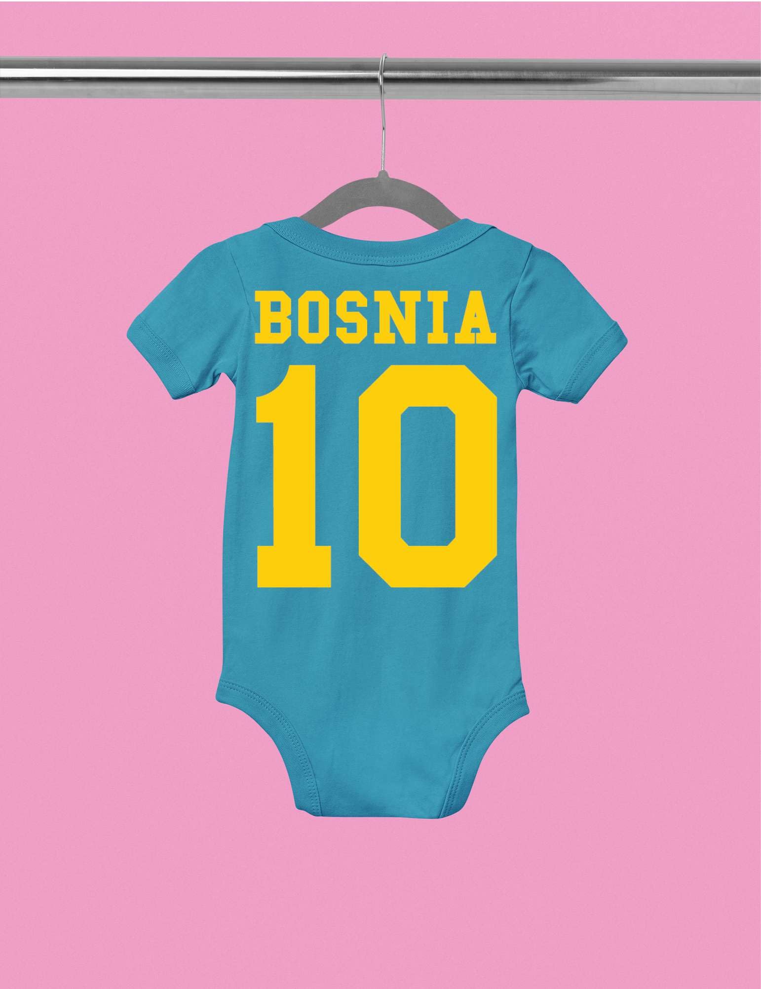 Kinder Baby Strampler Shirt Bosnien Wunschname + Nummer