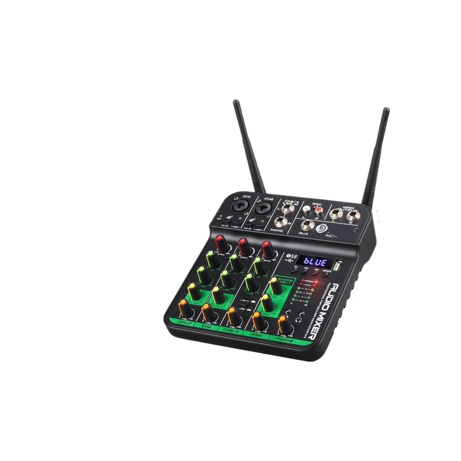 Mikser dźwięku, Konsola DJ Mikser UHF Z Kartą Dźwiękową Bezprzewodowy Mikrofon 5 V Bluetooth .0 Do Występów Transmisyjnych Na Żywo