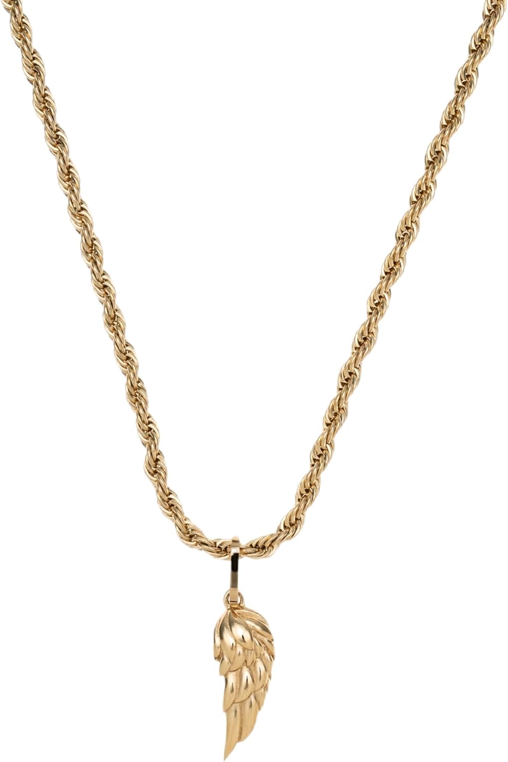 CRAFTD - Wing Pendant Necklace - 20.5" Chain Link with 20MM x 20MM Pendant - Waterproof, Heat & Sweat Resistant - Gifts for Men - Men's Jewelry