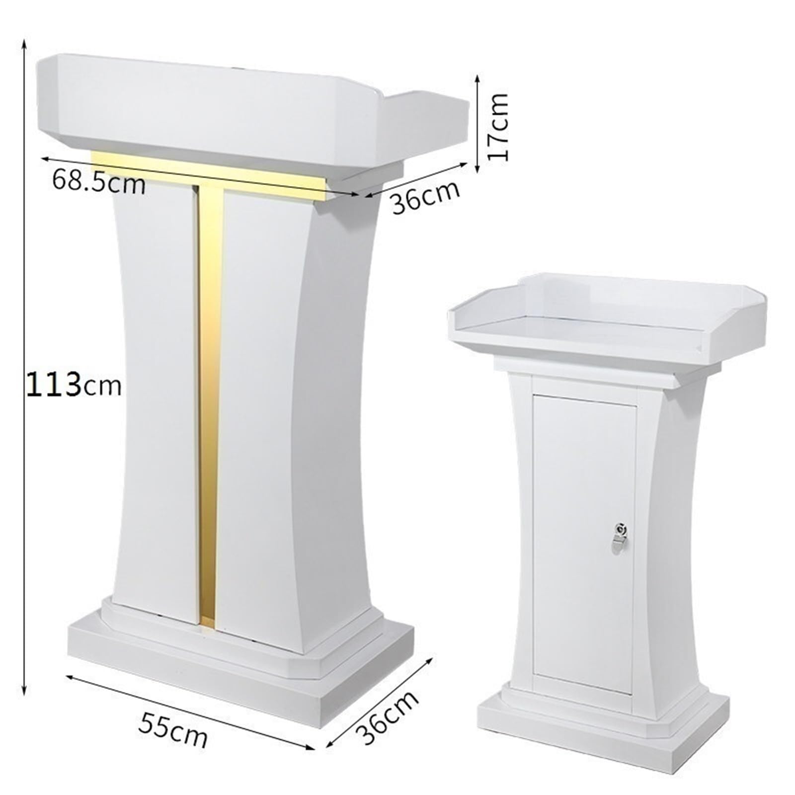 Stoisko na podium Platforma wykładowa ze stali nierdzewnej, mówca na podium, recepcja hotelu. Biurko powitalne biurko mównicy(Biały)