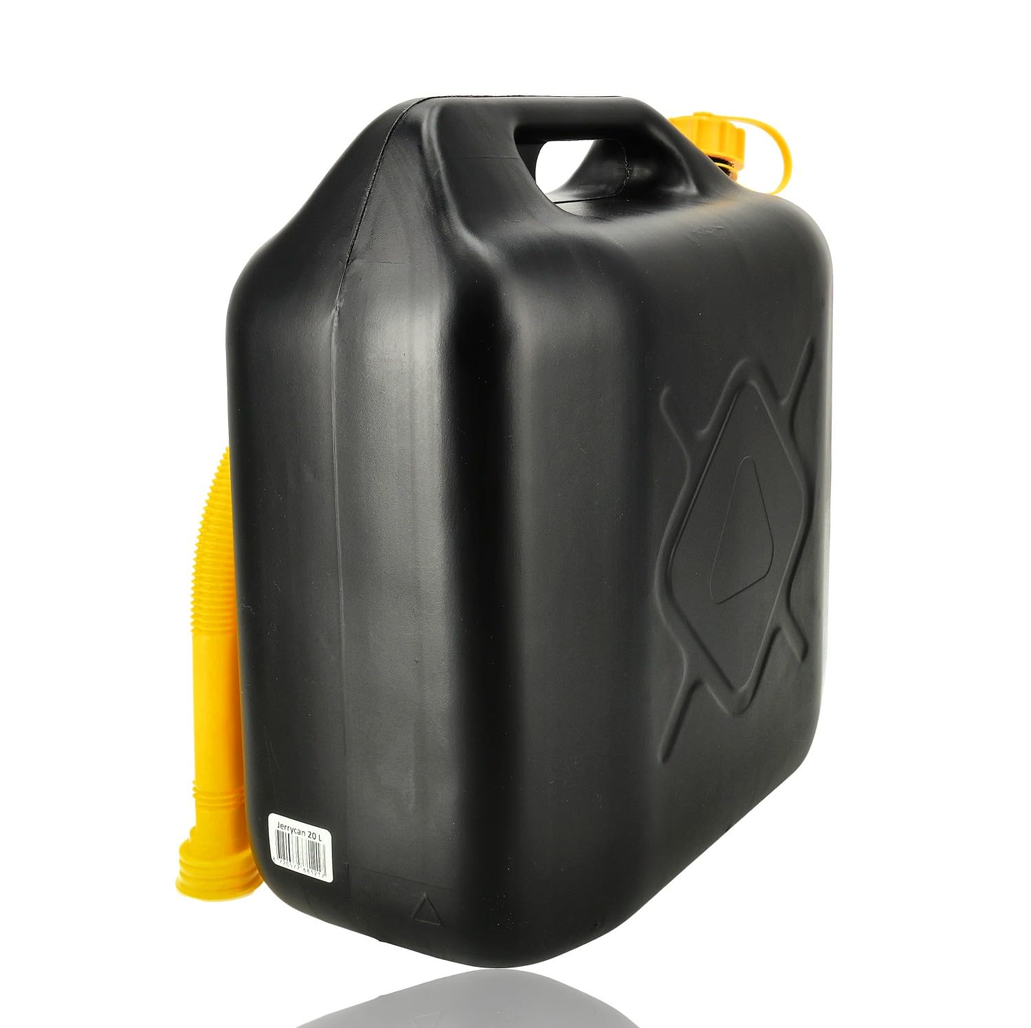Jerrycan 20l Gasolina Juego de 5 | Plástico (HDPE) y ONU aprobado | Jerrycans de combustible de plástico para gasolina y diesel con tapón de rosca y boquilla - Negro