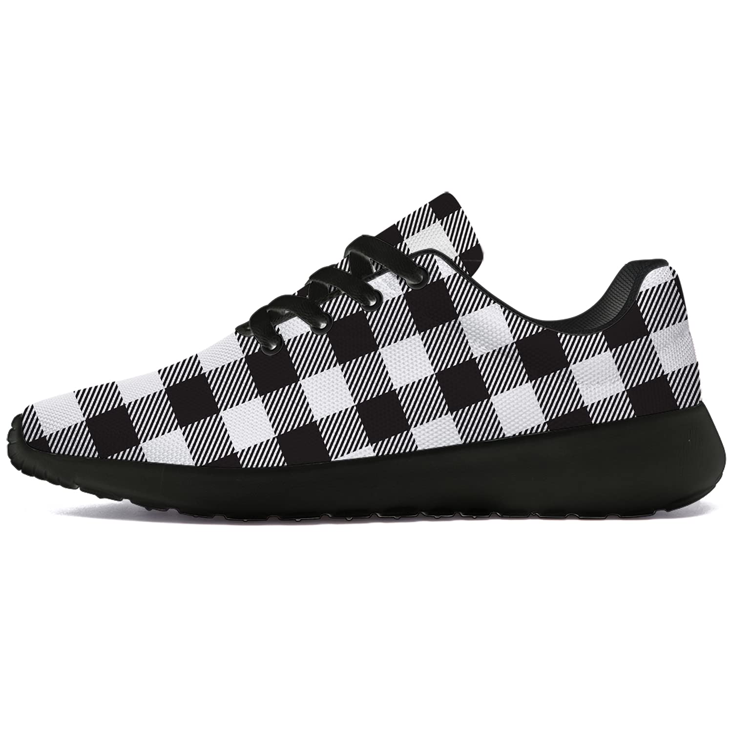 horethy Plaid Shoes for Women Men Running Shoes Womens Mens Lightweight Walking Tennis Sneakers Jogg