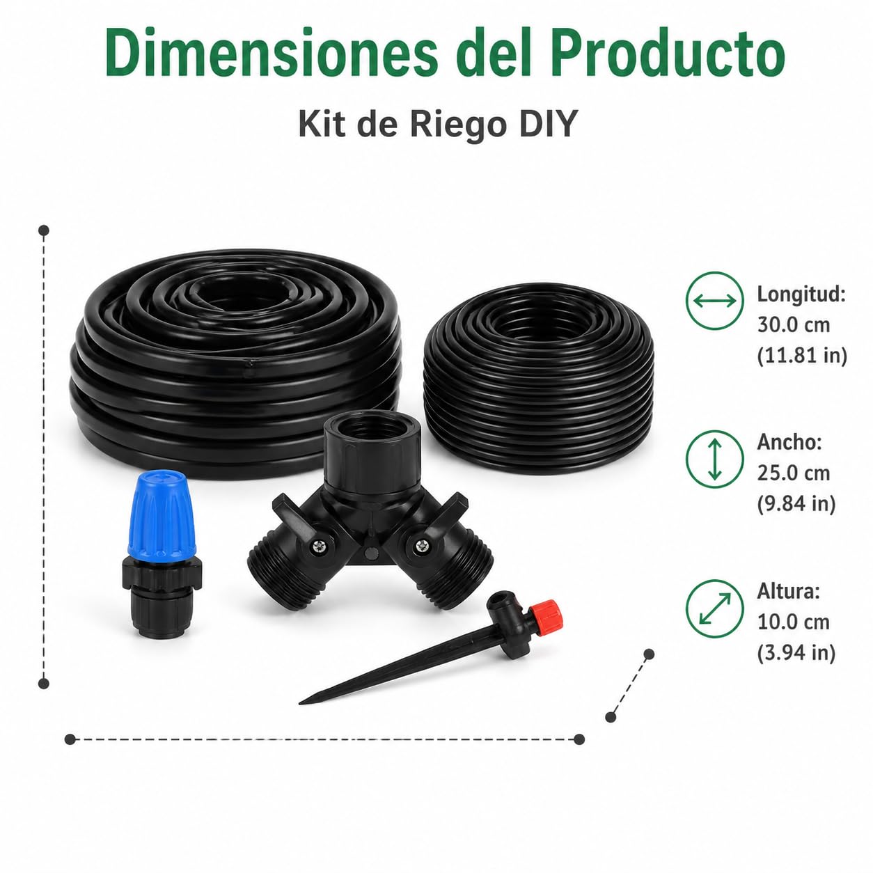 Kit d'arrosage automatique 40+160FT, système d'irrigation goutte à goutte, tuyau pour balcon, terrasse, plantes en pot