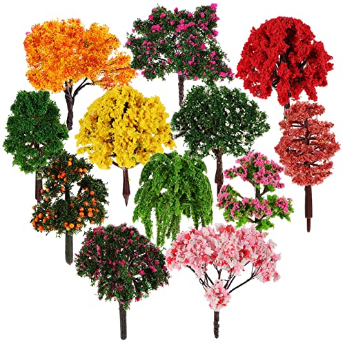 IMIKEYA 12 Piezas Árbol Arboles En Miniatura para Jardin Miniaturas Mini Adornos De Jardín Mini Arbol Artificial Adornos De Terrario Modelos De Mini Arboles Arbol Frutal Falso El Plastico