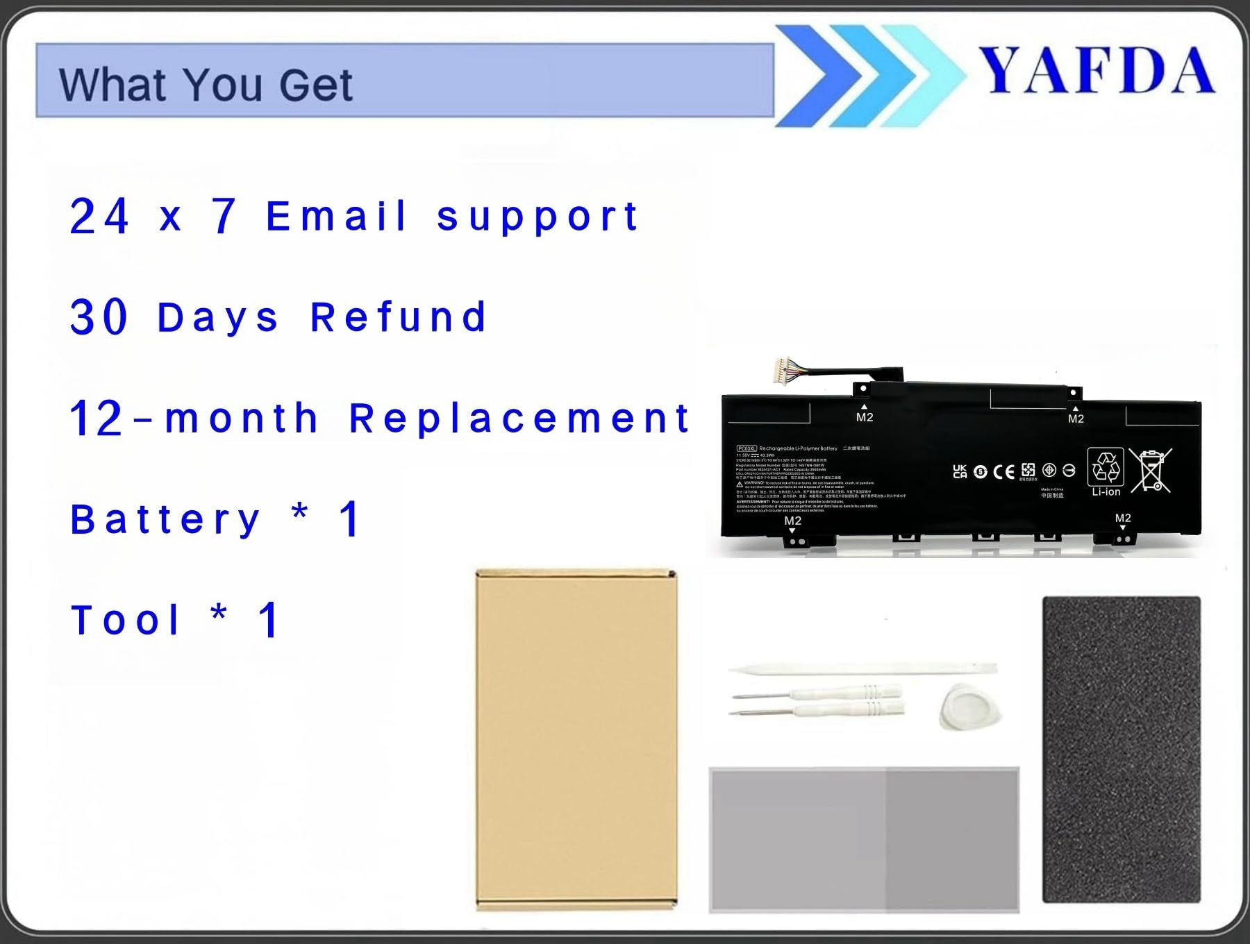 Amazon.com: Yafda PC03XL Battery Replacement for HP Pavilion Aero