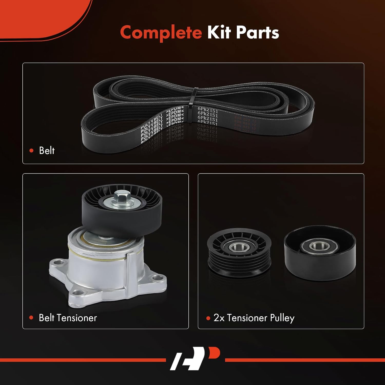 A-Premium Engine Serpentine Belt Drive Kit Compatible with Ford Escort 2002 2003-2.0L