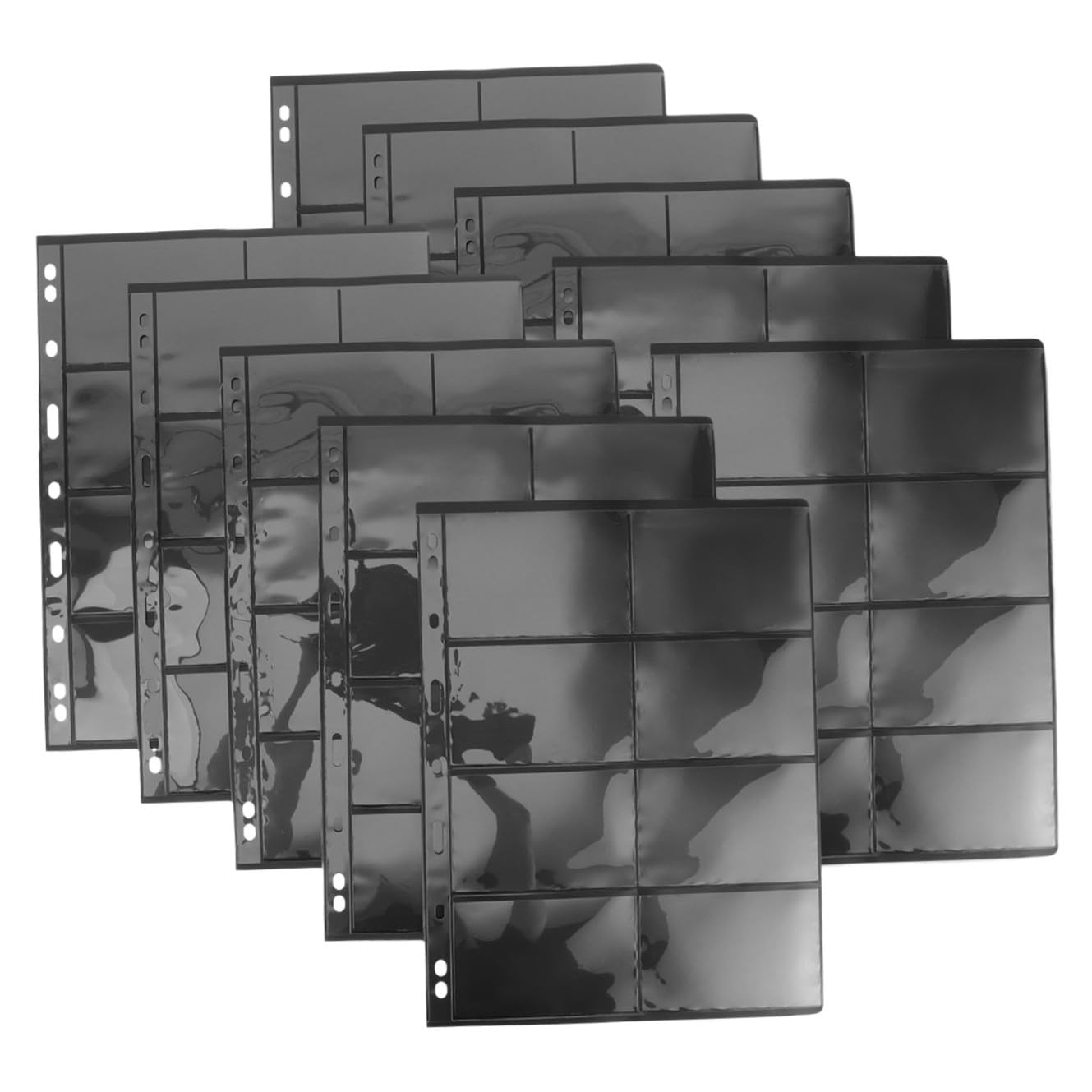 Raccoglitore Francobolli e Album Trasparente per Collezionisti, 10 Fogli Pvc Doppia Faccia per Conservazione Monete e Foto, Supporto Organizer per Filatelia e Collezioni