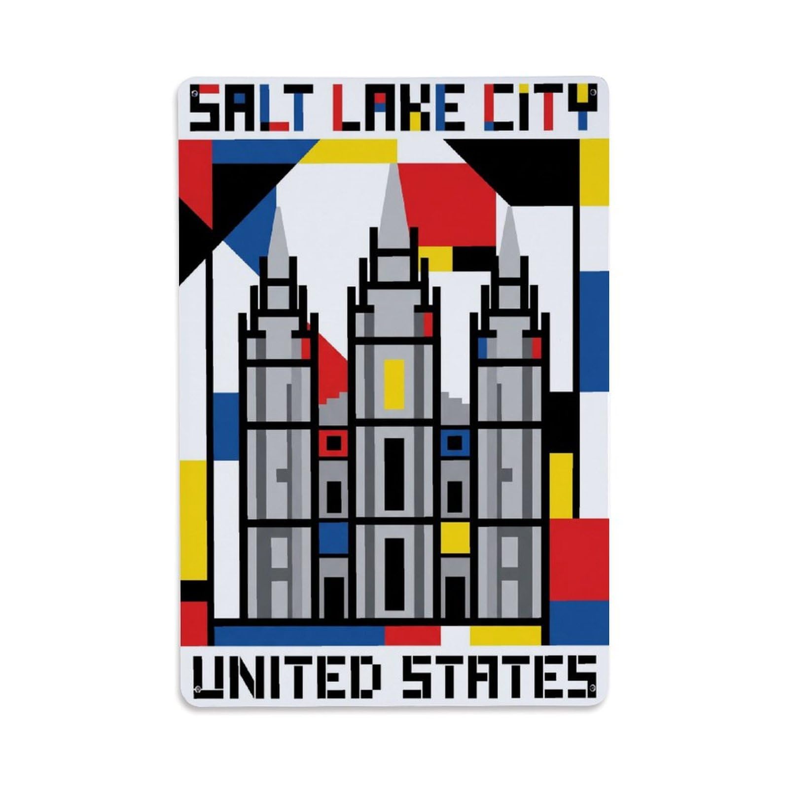 Xanthor Style Vintage Retro United States Salt Lake City Travel Metal Tin Sign