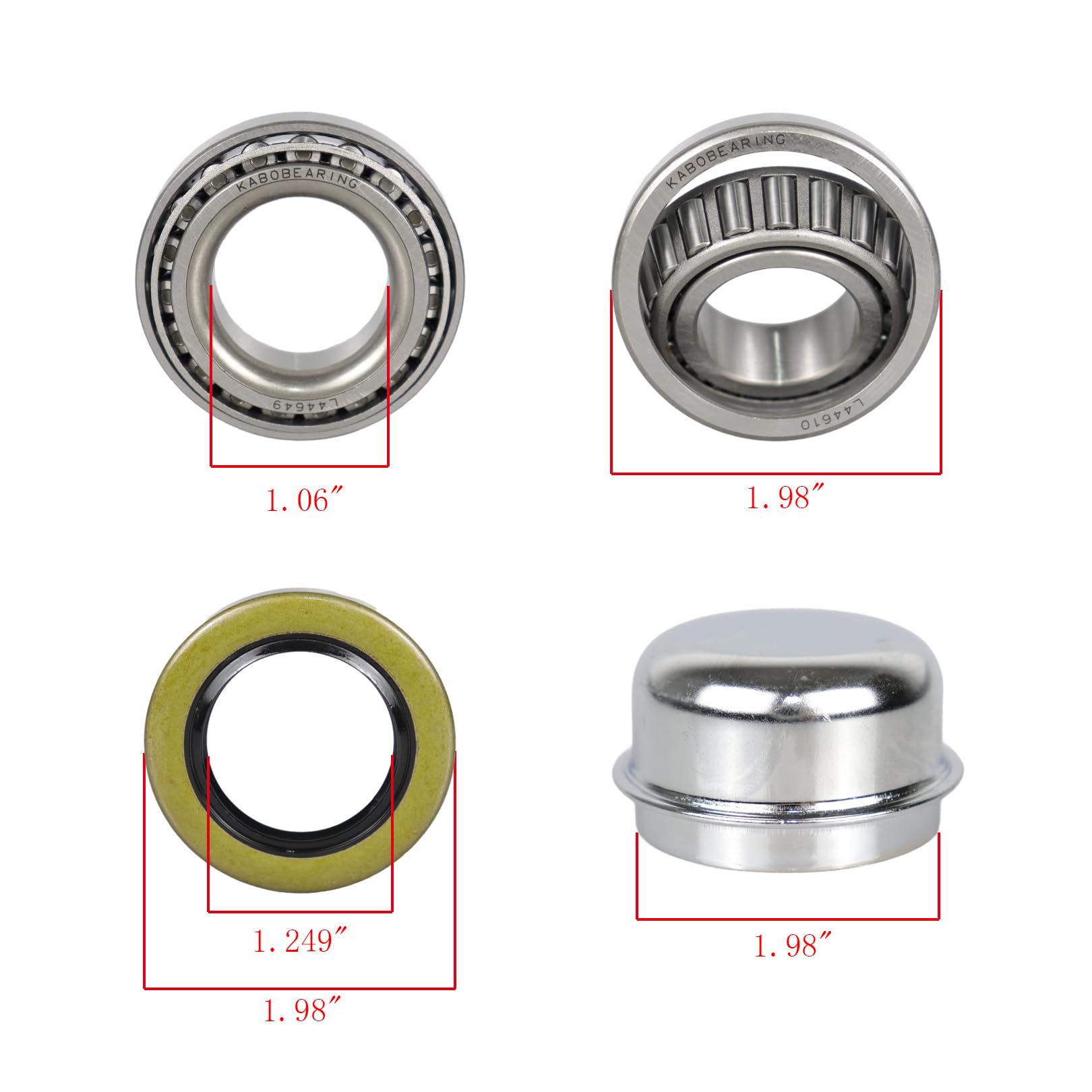 Trailer Wheel Hub Bearings - 2 Set L44649 L44610 -2 Trailer Wheel Hub Bearings - 2 Set L44649 L44610 -2