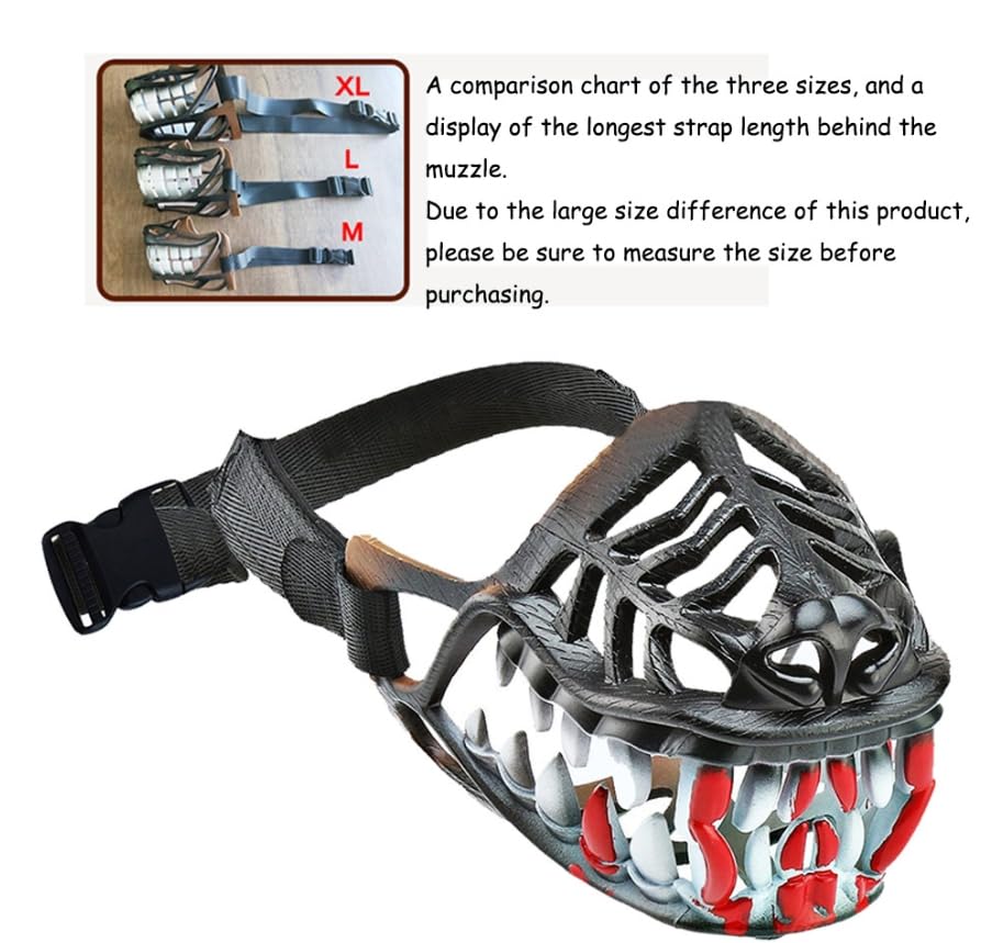 Bozal Halloween de Canasta para Perros,Perro Bozal,Respirable Boca Cubierta Y Ajustable Correa,Evitar Morder,Masticar,Bozal De Canasta para Perros Pequeños,Medianos Y Grande,Cosplay disfraz,29-41cm