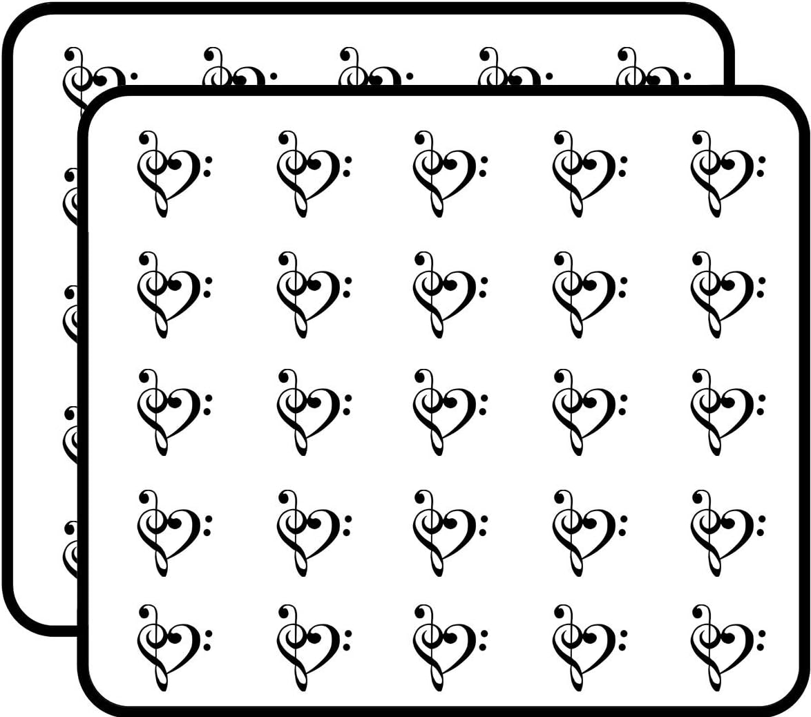 Amazon.com: Treble BASS Clef Heart Love of Music Decal Premium Quality ...
