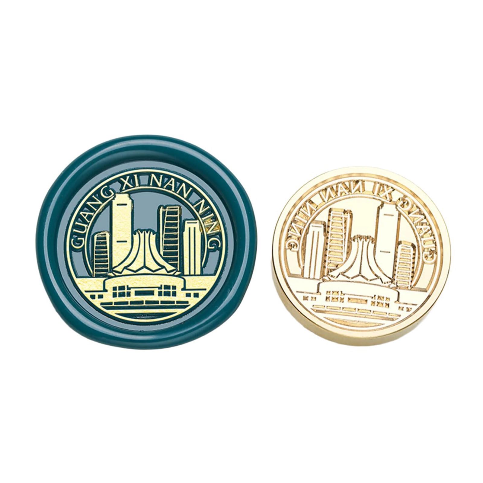 Tsophreniq Seal Stamp Head with Chinese City Famous Landmark Building Pattern for Seal Letter Envelope Card Scrapbooking Stamp