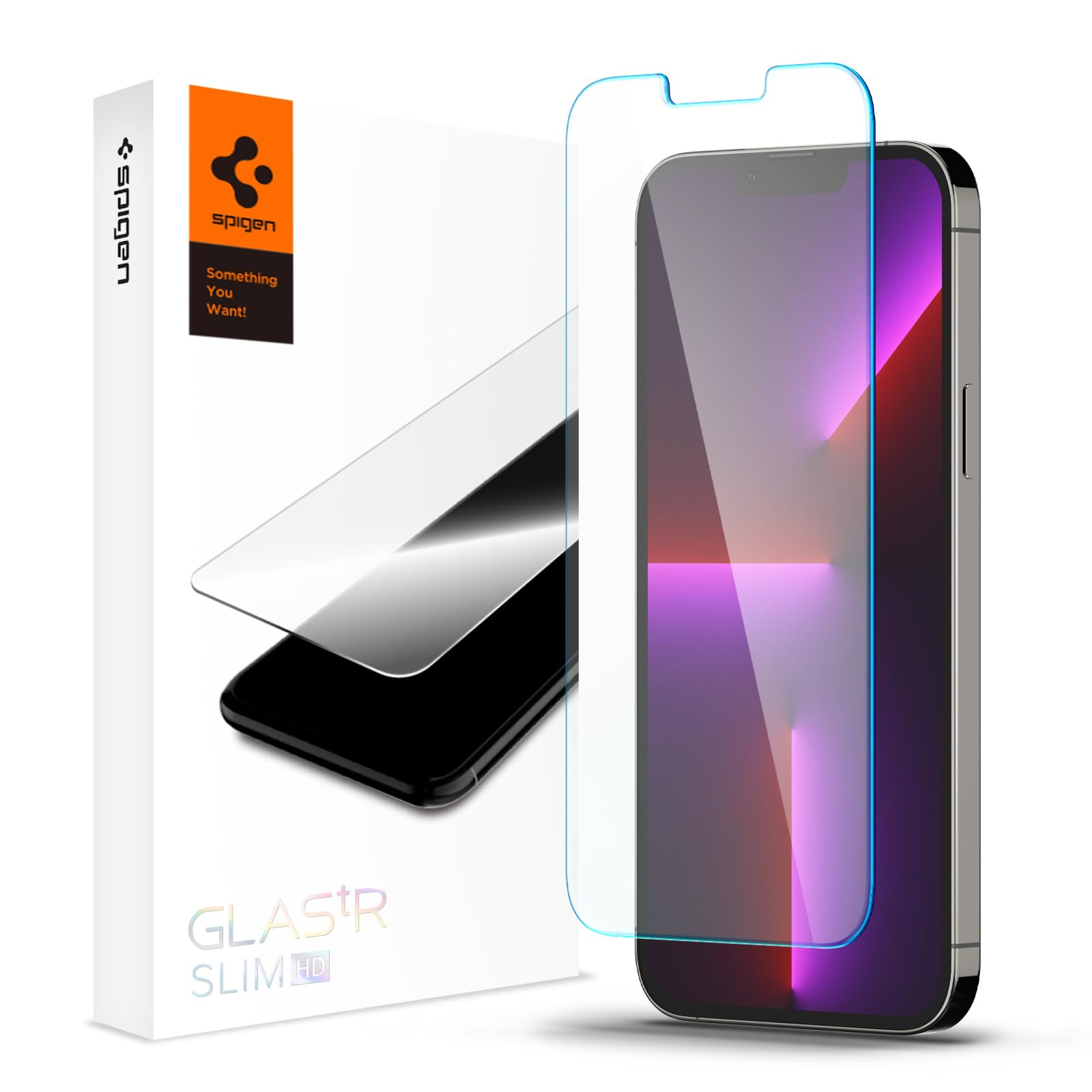 Spigen Glas.Tr Slim HD Tempered Glass Full Screen Protector Guard For iPhone 14 Plus/ 13 Pro Max - 1 Pack