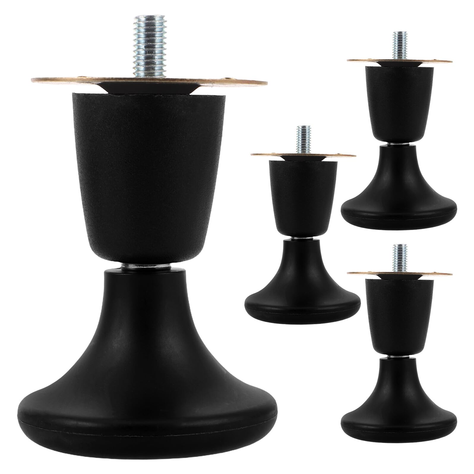 Pieds de Meubles en Plastique Noir NUOBESTY pour Stabiliser le Canapé du Salon