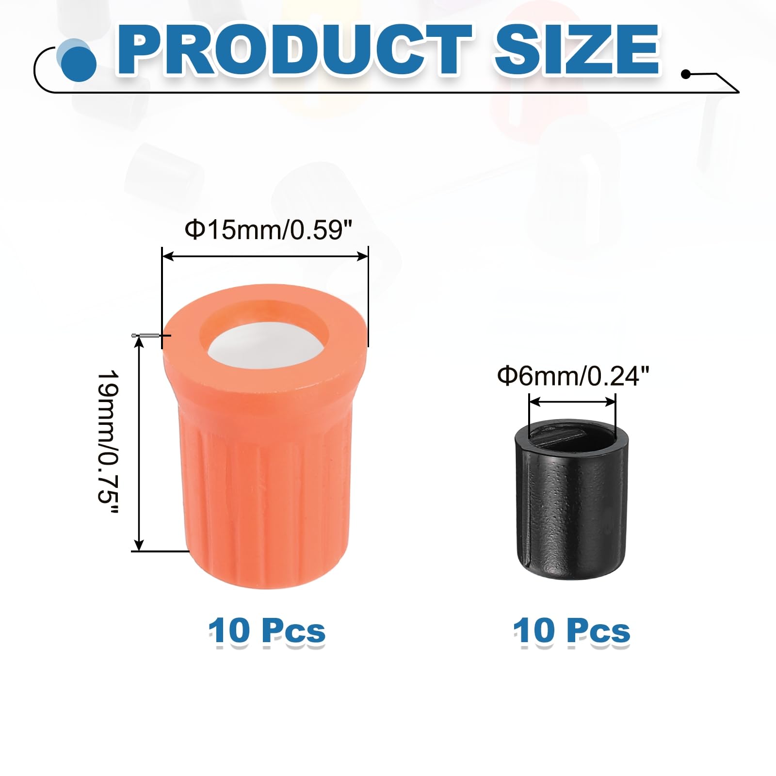 Snapklik.com : MECCANIXITY 10pcs 6mm Potentiometer D-Shaft Knob Rubber ...