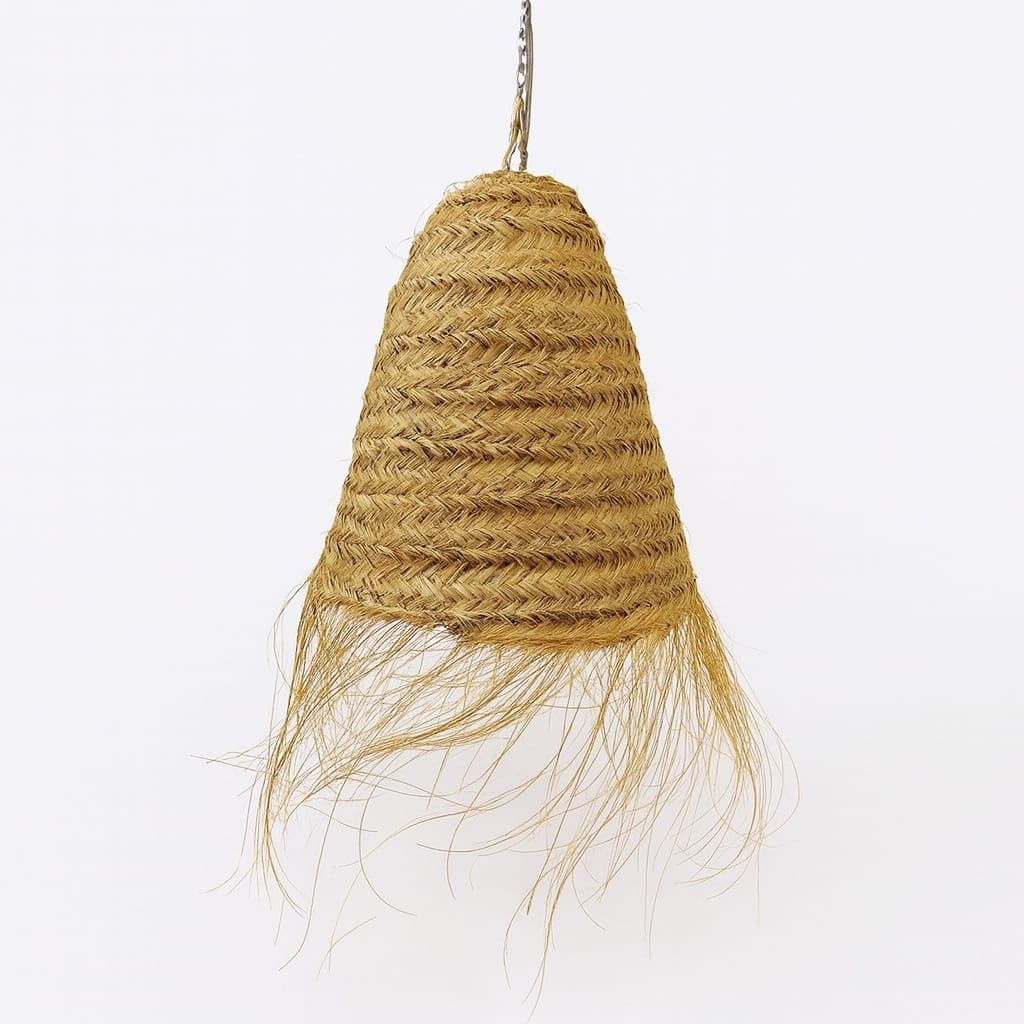 Generico Lampadario a Sospensione in Paglia Artigianale Marocchino: Stile Etnico, Illuminazione Naturale e Accogliente 2403211007 Rattan Vimini Giunco Bambù Senza Impianto Elettrico