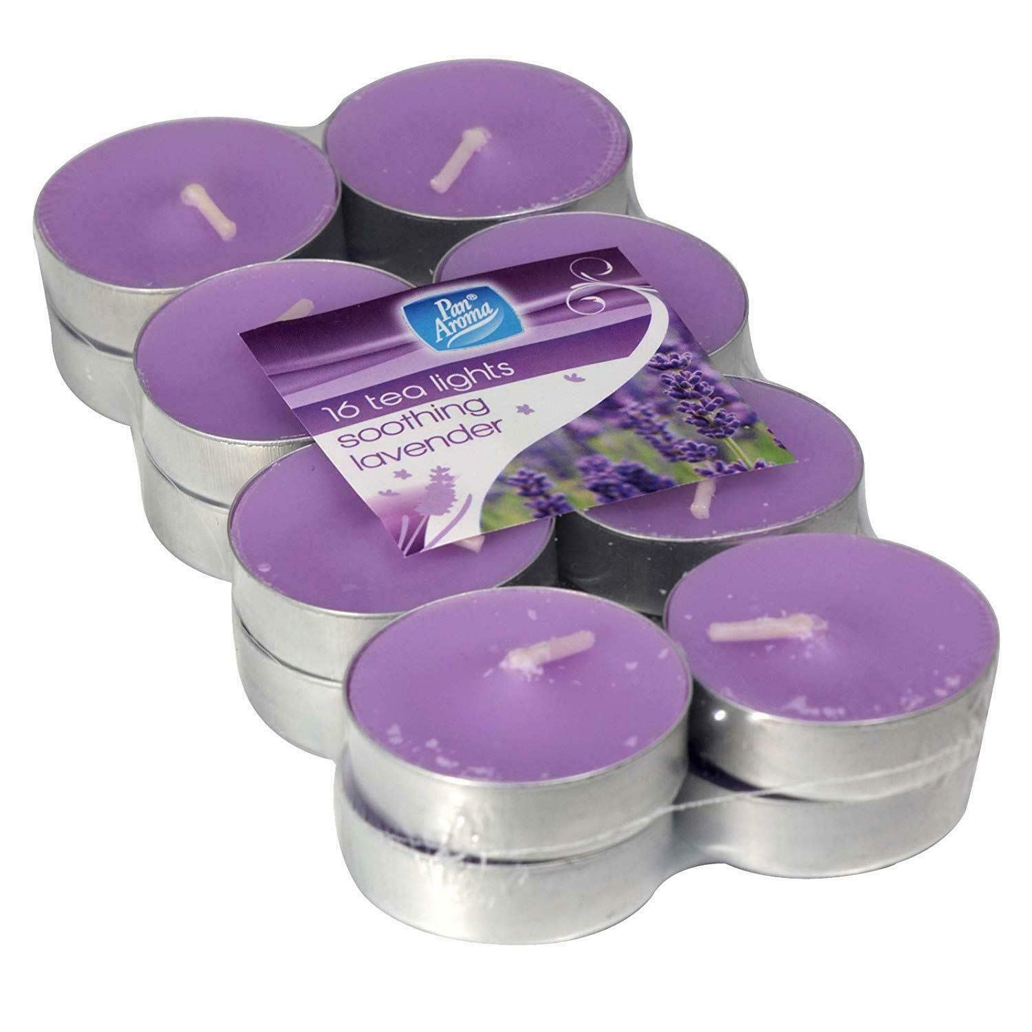 Pan Aroma 16 pc tealight Candles Soothing Lavander (Soothin Lavander)
