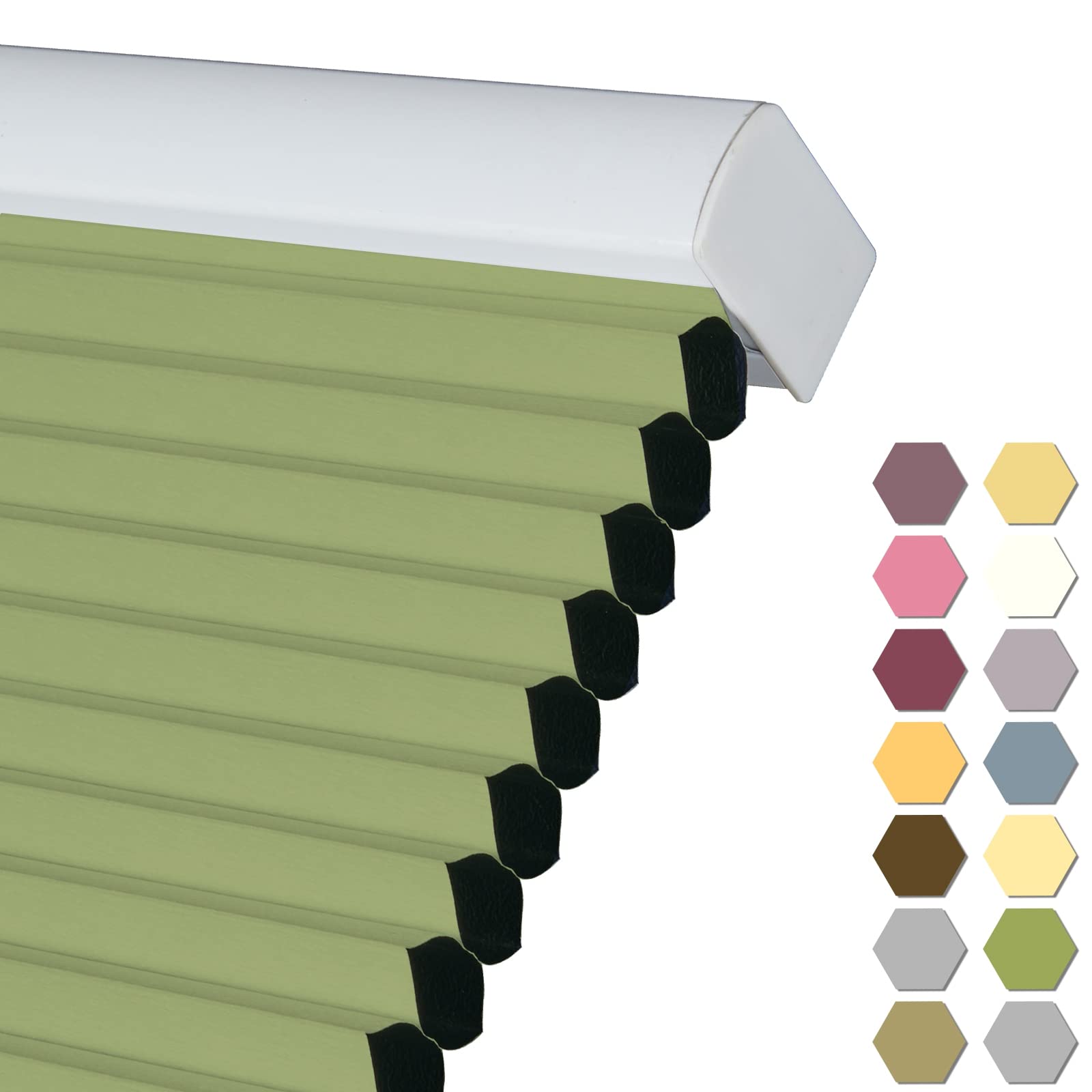 Persilux Custom Size 100% Blackout Windwo Blinds Cellular Shades Cordless Roller Blinds Honeycomb Thermal Insulated Window Shades for Home, Office and