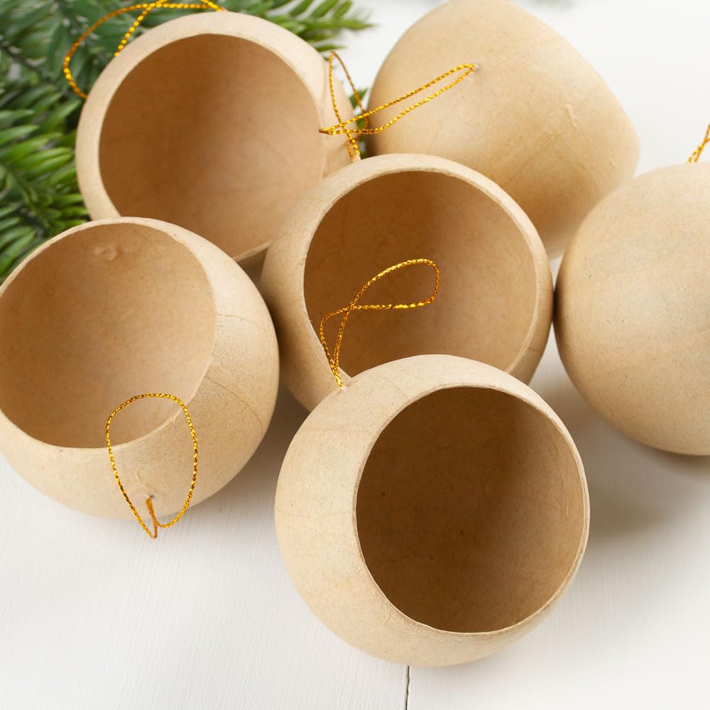 Factory Direct Craft Package of 12 Paper Mache Peek-a-Boo Diorama Round Ornaments - Ready to Finish and Decorate