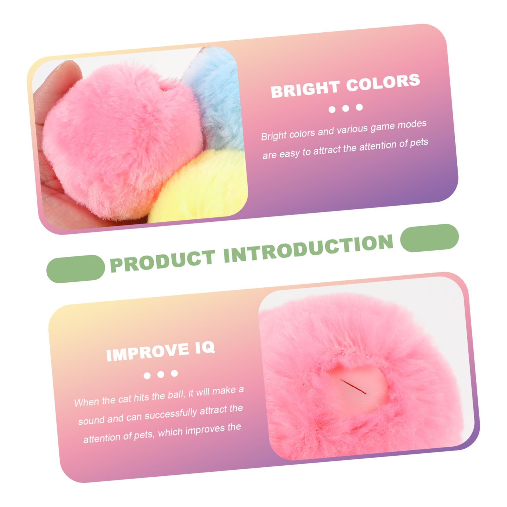 SUPVOX 9 Piezas De Juguetes De Peluche para Mascotas Juguetes De Bolas para Gatos Bolas Chirriantes para Mascotas Juguete para Gatitos con De Felpa Juguete para La Dentición