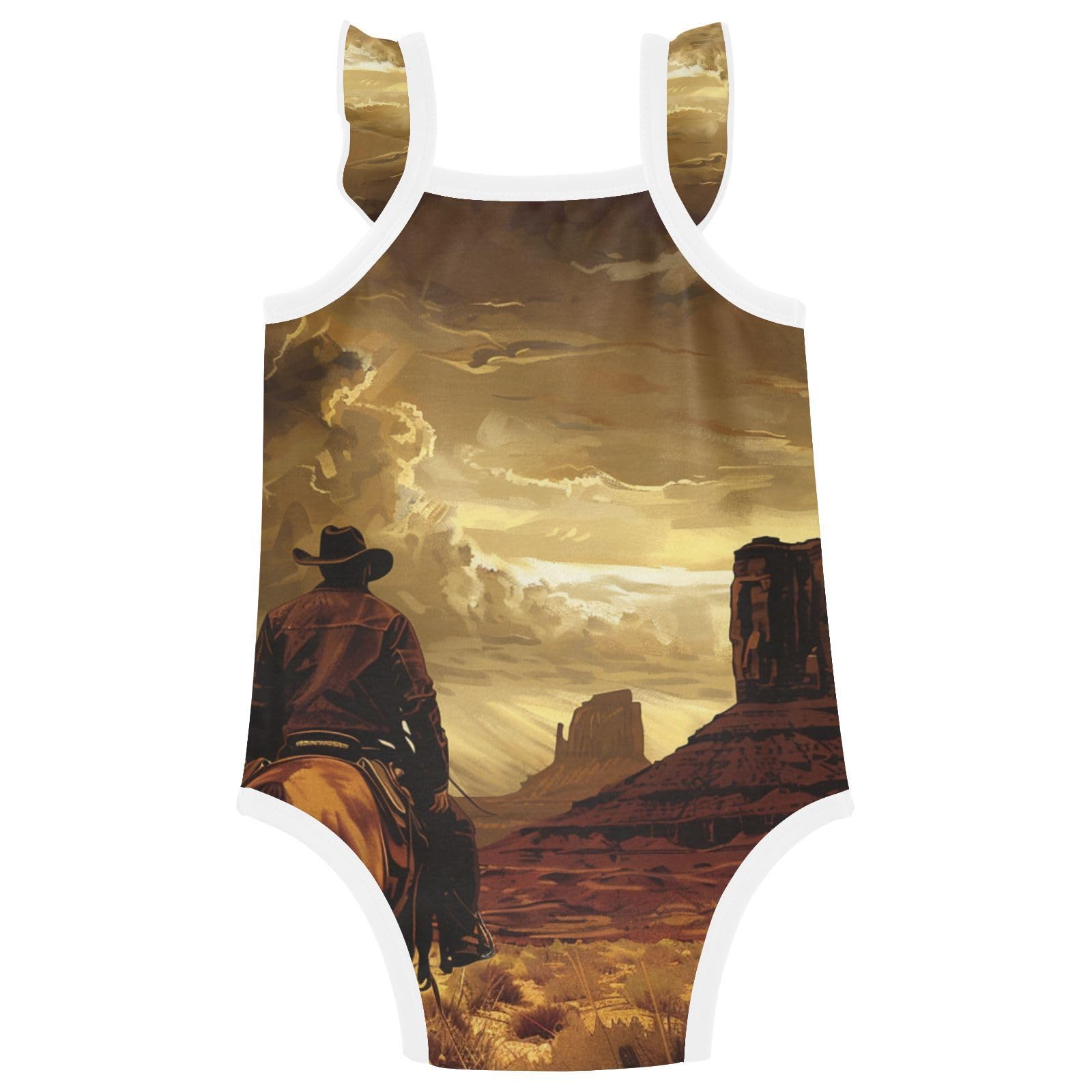 Baby Cotton Sleeveless Bodysuit Soft Comfort Baby Sleeveless Undershirts 3M Cowboy Western Desert
