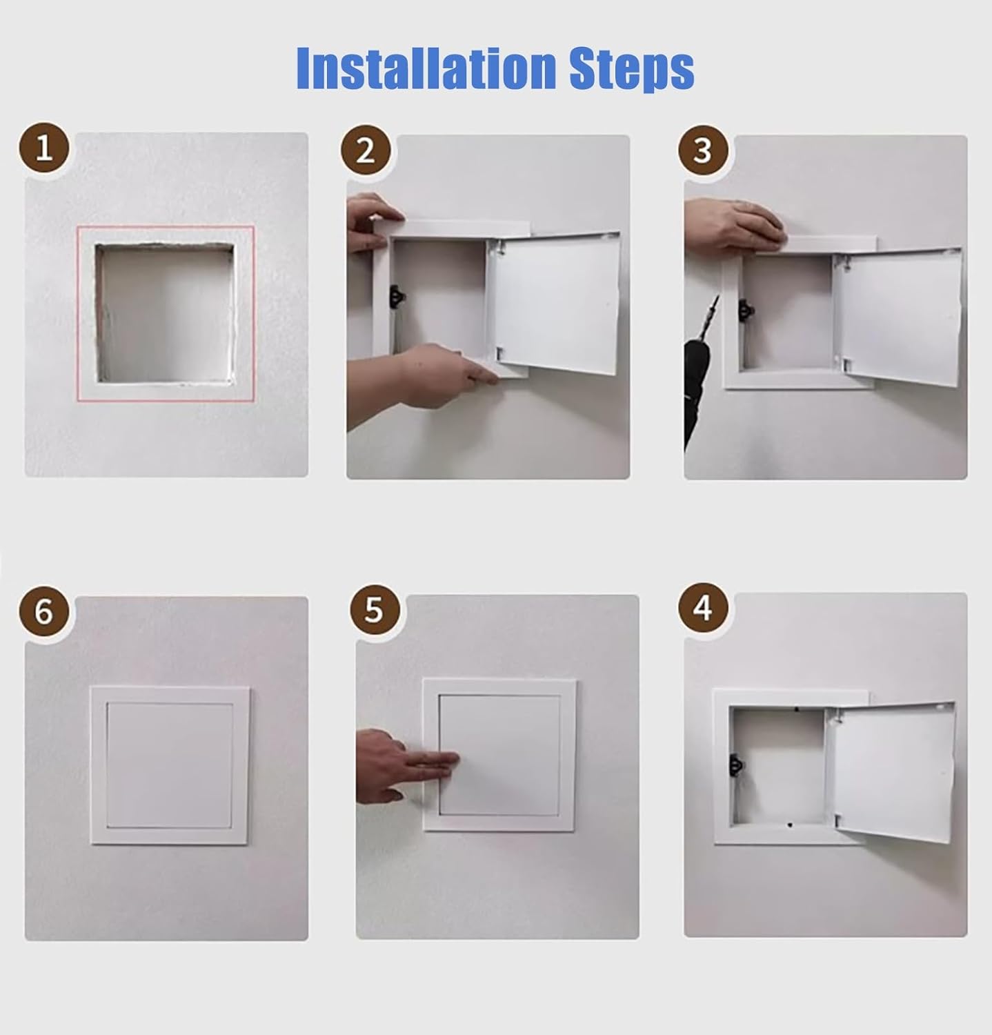 Flush Mount Rectangle Square Electrical Access Panel for Drywall – Small & Large Wall Utility Door for Wiring, Cables, and Plumbing Inspection Hatch – Service Access Hole Cover(4x8in/10x20cm)