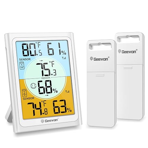 Geevon Wireless Refrigerator Thermometer with Alarm